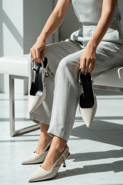 DURUNUN BUTİĞİ Γόβες με ψηλό τακούνι - Μπεζ - Χαμηλό τακούνι (1-4 cm)