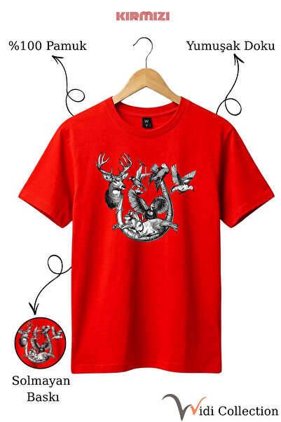 WİDİ T-Shirt - Κόκκινο - Κανονική εφαρμογή