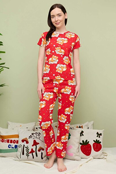 Fulla Moda Σετ πιτζάμας - Κόκκινο - Πρότυπο