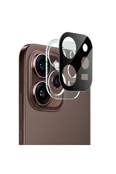 corcishop Reno15 Pro Max 5G Uyumlu Siyah Çerçeveli Kamera Lens Koruyucu Tampe...