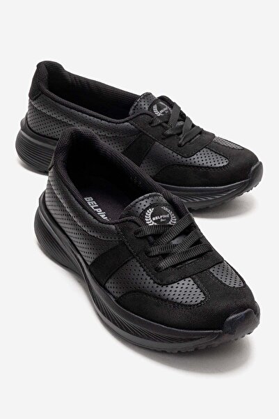 CCWAY AYAKKABI Γυναικεία αθλητικά παπούτσια με διπλή σόλα και καρφιά, ΜΑΥΡΟ Σ...