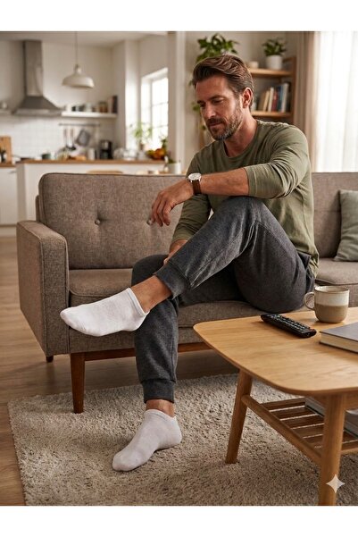 Nisa Men's Sports White Booties Socks 3-Pack – Basic, Flexible and Durable