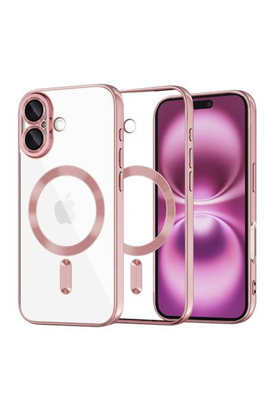 Techsuit iPhone 16 Plus Πολυτελής Κρυστάλλινη Αντικραδασμική Θήκη MagSafe Ροζ