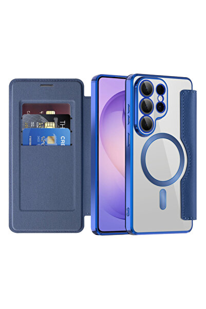 DAMUR Husa Flip MagSafe Samsung Galaxy S26 Ultra, Buzunar Card RFID, Tip Cart...
