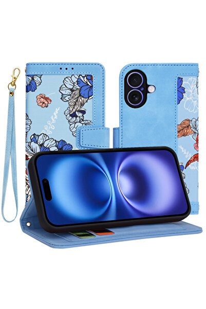 Techsuit Husa pentru iPhone 16, FlipCraft, protectie antisoc, bleu