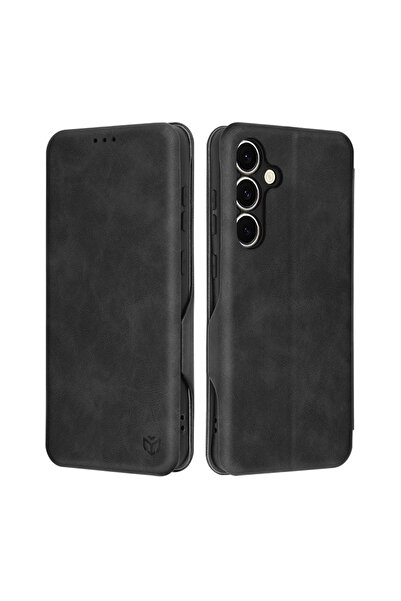 DAMUR Husa tip carte SafeProtect Samsung Galaxy S24 FE, Piele , Buzunar Card,...
