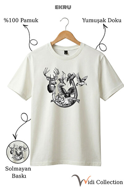 WİDİ T-Shirt - Εκρού - Κανονική εφαρμογή