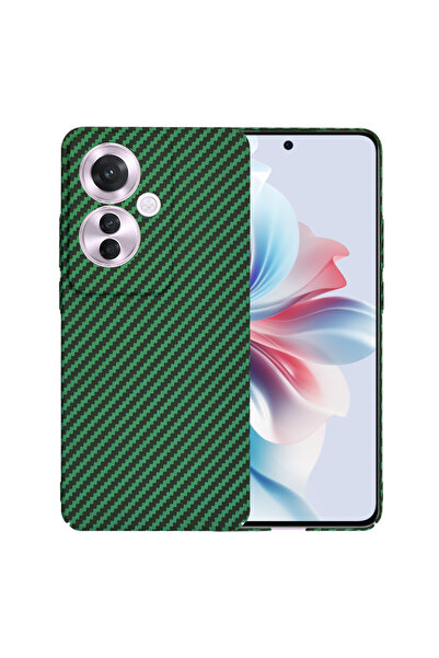 Stef's Cat Husă pentru Oppo Reno11 F, Stef's Cat, Carbonite FiberShell, verde
