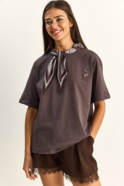 Bianco Lucci T-Shirt - Καφέ - Ευθεία