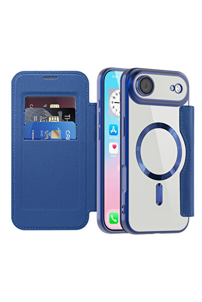 DAMUR Husa Flip MagSafe Apple iPhone 17 Air, Buzunar Card RFID, Tip Carte, Al...