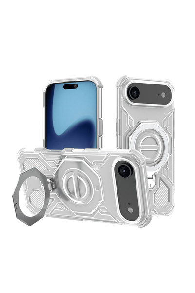 Stef's Cat Калъф за iPhone 17 Air, Котката на Стеф, Карбонов Щит PRO, бял