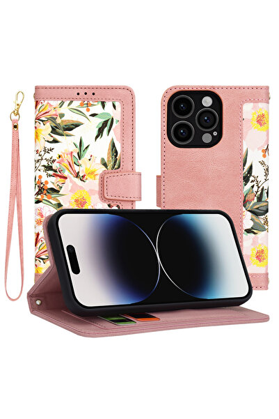 Techsuit Husa pentru iPhone 14 Pro, FlipCraft, protectie antisoc, roz