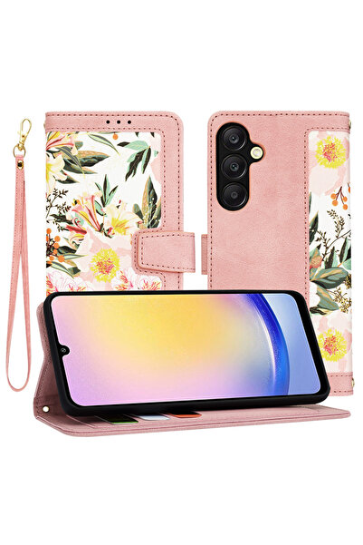Techsuit Husa pentru Samsung Galaxy A25 5G, FlipCraft, protectie antisoc, roz