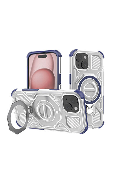 Stef's Cat Husa pentru iPhone 15, Stef's Cat, Carbon Shield PRO, albastru