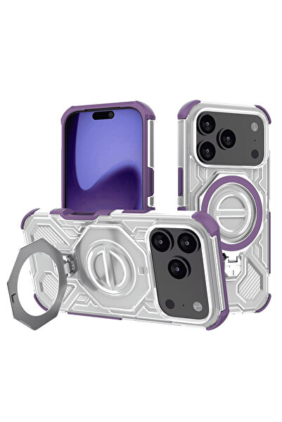 Techsuit Husa pentru iPhone 17 Pro, Carbon Shield PRO, protectie antisoc, mov