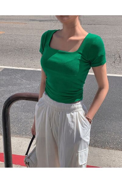 Hira Clothing Γυναικεία φόρμα με τετράγωνο λαιμόκοψη από βισκόζη και βαμβάκι,...