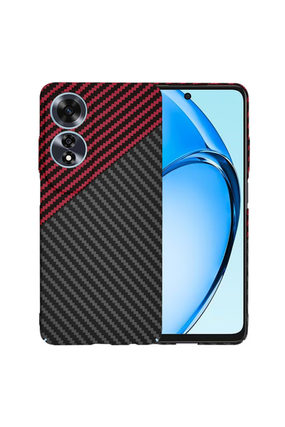 Techsuit Husa pentru Oppo A60 4G, Carbonite FiberShell, protectie antisoc, rosu