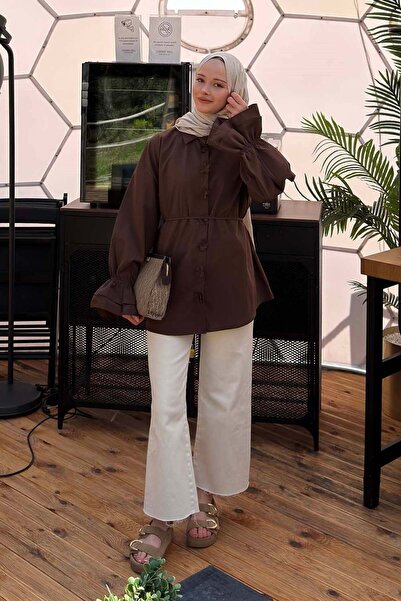 lamelif Λιτό πουκάμισο - Καφέ - Casual