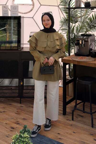 lamelif Λιτό πουκάμισο - Πράσινο - Casual