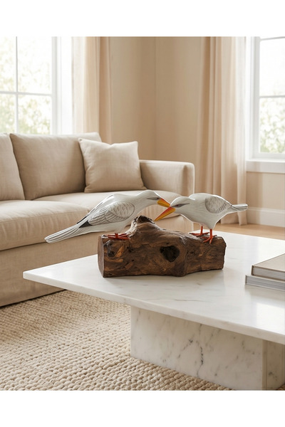 Lorena Home Decor Kütükte İkili Kuş Dekor