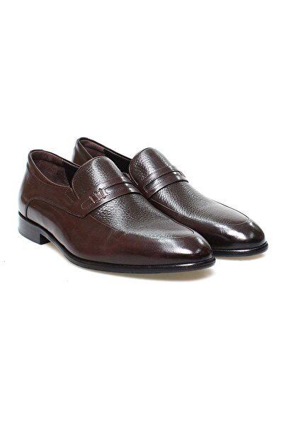 FRANCO CALVANI Brown Laceless Genuine Leather Leather Sole Men's Shoes