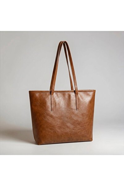 Nuggita Βασική Vegan Δερμάτινη Τσάντα Ώμου με Φερμουάρ - Ταν