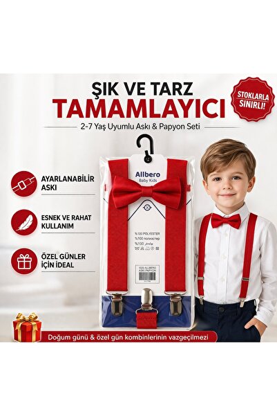 babixkids Set de papion de calitate, potrivit pentru vârstele 2-7 ani