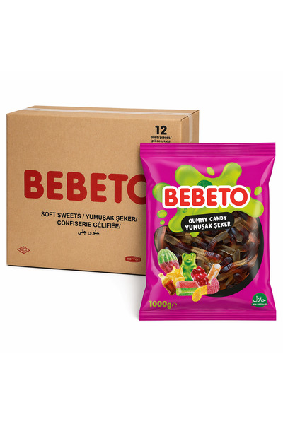 BEBETO جيليبون 12 عبوة 1 كجم من كولا الديدان
