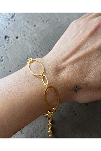 Sistersco Gold Color Ringed Women's Bracelet