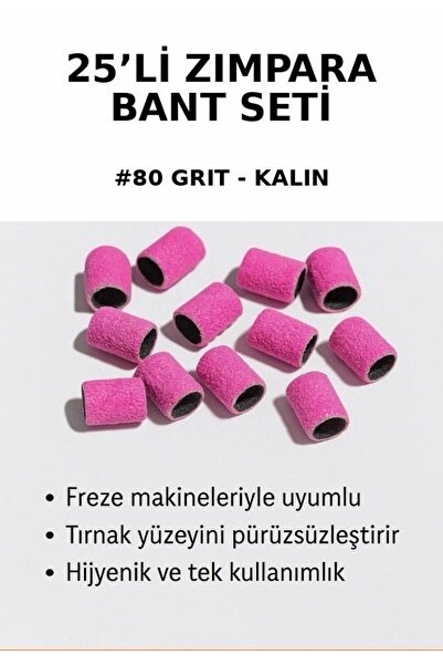 Rulia Professional Zımpara Bant 25'li Ekonomik Set - #80 Grit (Sert) Freze Uy...