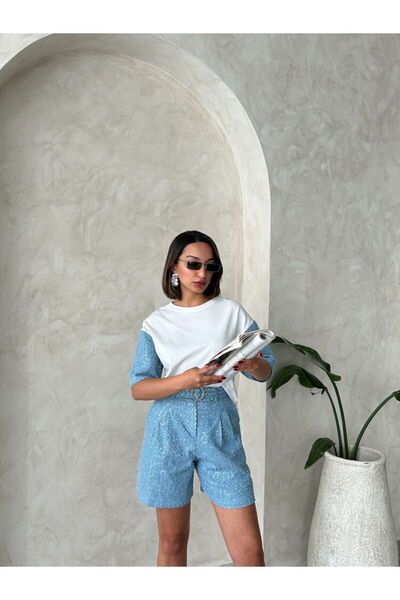 Caddebostan Moda T-Shirt - Μπλε - Oversize