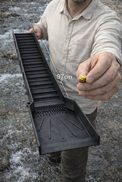Home Altın Arama Savağı 97 cm Siyah Sluice Box DayanıklıPlastik Gold Panning