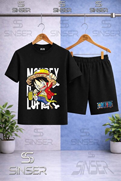 SS SİNSER Children's Anime One Piece Left Text Printed Crew Neck T-Shirt - Sh...