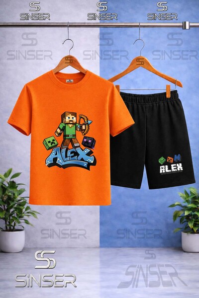 SS SİNSER Kids' Aleks Ok Atan Printed Crew Neck T-Shirt - Shorts Set
