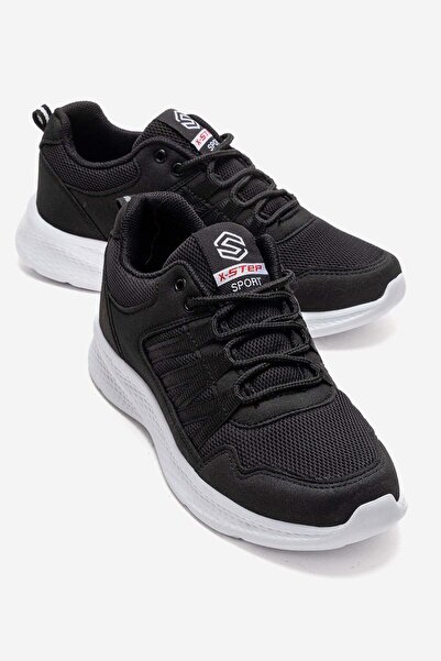 CCWAY AYAKKABI Pantofi sport anorak cu șireturi pentru femei NEGRU ALB