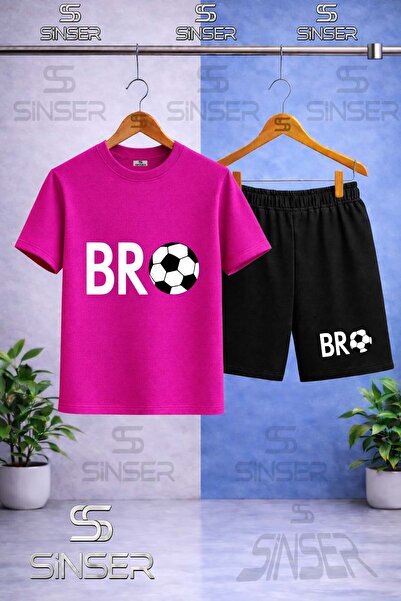 SS SİNSER Children's Bro Top Yazi Byz Printed Crew Neck T-Shirt - Shorts Set