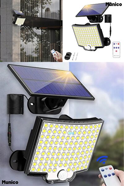 Munico Elektrik Faturasız Güneş Enerjili Solar Hareket Sensörlü 106 LED Dış M...