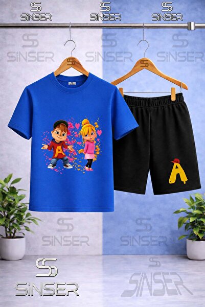 SS SİNSER Kids' Alvin and the Chipmunks Printed Crew Neck T-Shirt - Shorts Set