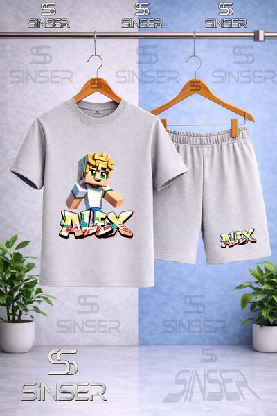 SS SİNSER Kids' Alex Sari New Printed Crew Neck T-Shirt - Shorts Set