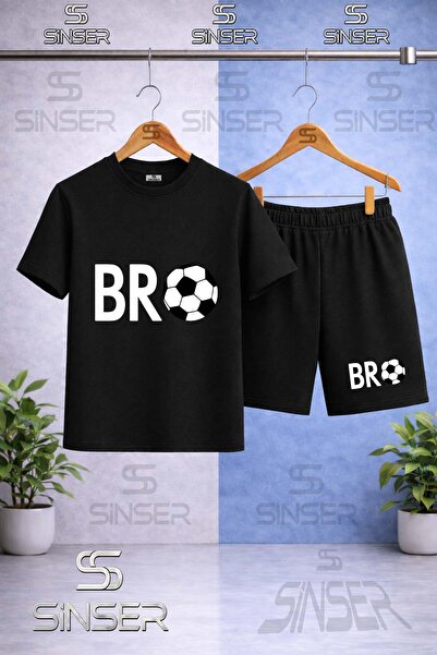 SS SİNSER Children's Bro Top Yazi Byz Printed Crew Neck T-Shirt - Shorts Set