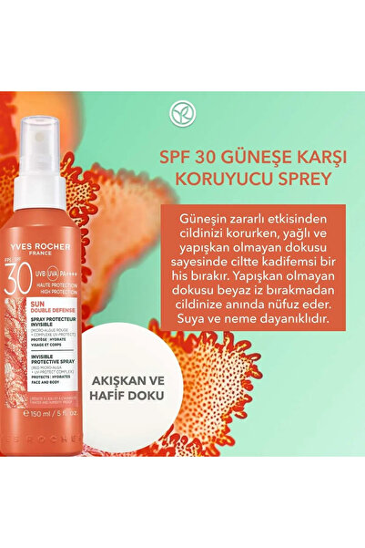 Yves Rocher SPF 30 Yüksek Korumalı Güneş Spreyi 150 ml Yüz ve Vücut İçin Görü...