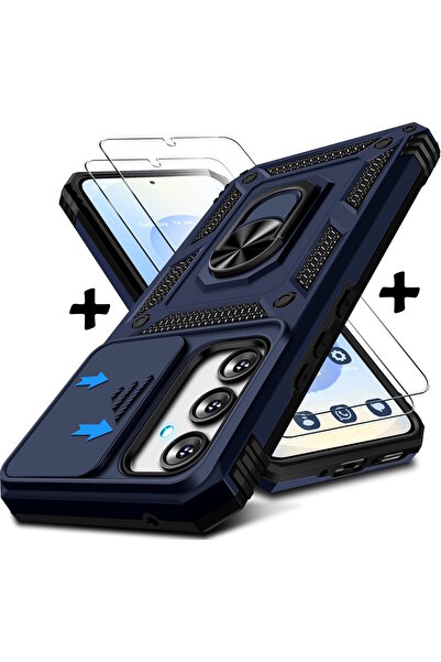 m.tk moveteck Samsung Galaxy A57 Kılıf Kamera Korumalı Sürgülü Yüzüklü Armor ...
