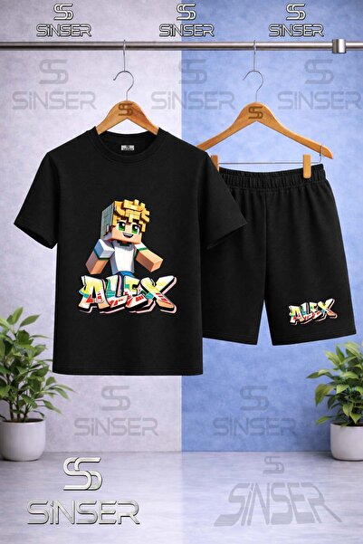 SS SİNSER Kids' Alex Sari New Printed Crew Neck T-Shirt - Shorts Set