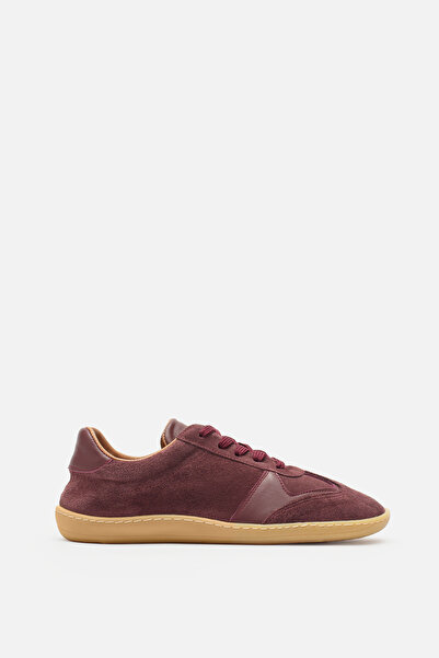 Bestyle Miu Move Women's Lace-Up Genuine Suede Leather Burgundy Sneaker