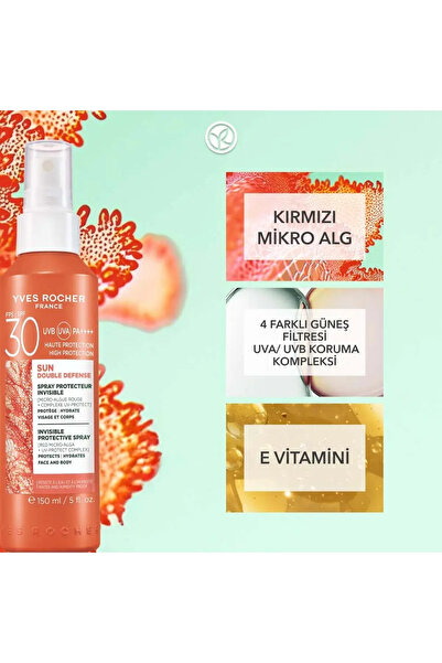 Yves Rocher UV Protect Kompleksi SPF 30 Güneş Spreyi 150 ml Suya Dayanıklı In...