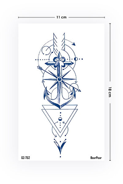 BP Tattoo 1 Ay Kalıcı 24 Saat Sonra Renklenen Çapa Dövmesi