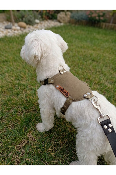 balkonda Dog Chest Harness for Small & Small Breeds Adjustable Denim Khaki
