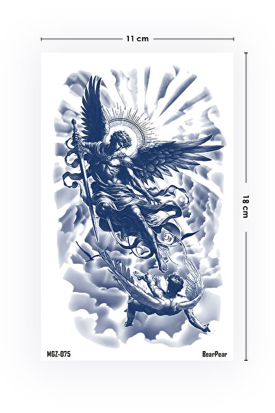 BP Tattoo 1 Ay Kalıcı 24 Saatte Renklenen Melek ve Şövalye Temalı Geçici Dövme
