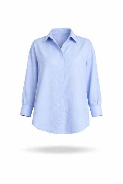 5in1Canpolat Πουκάμισο plus size - Μπλε - Κανονική εφαρμογή