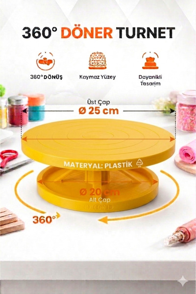 Smile3D 25 cm Turnet Seramik Heykel Ve Pasta